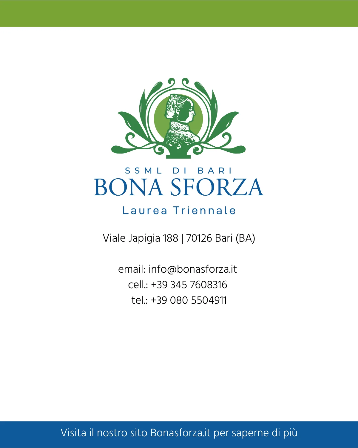 Bona Sforza: laurea triennale SSML di Bari