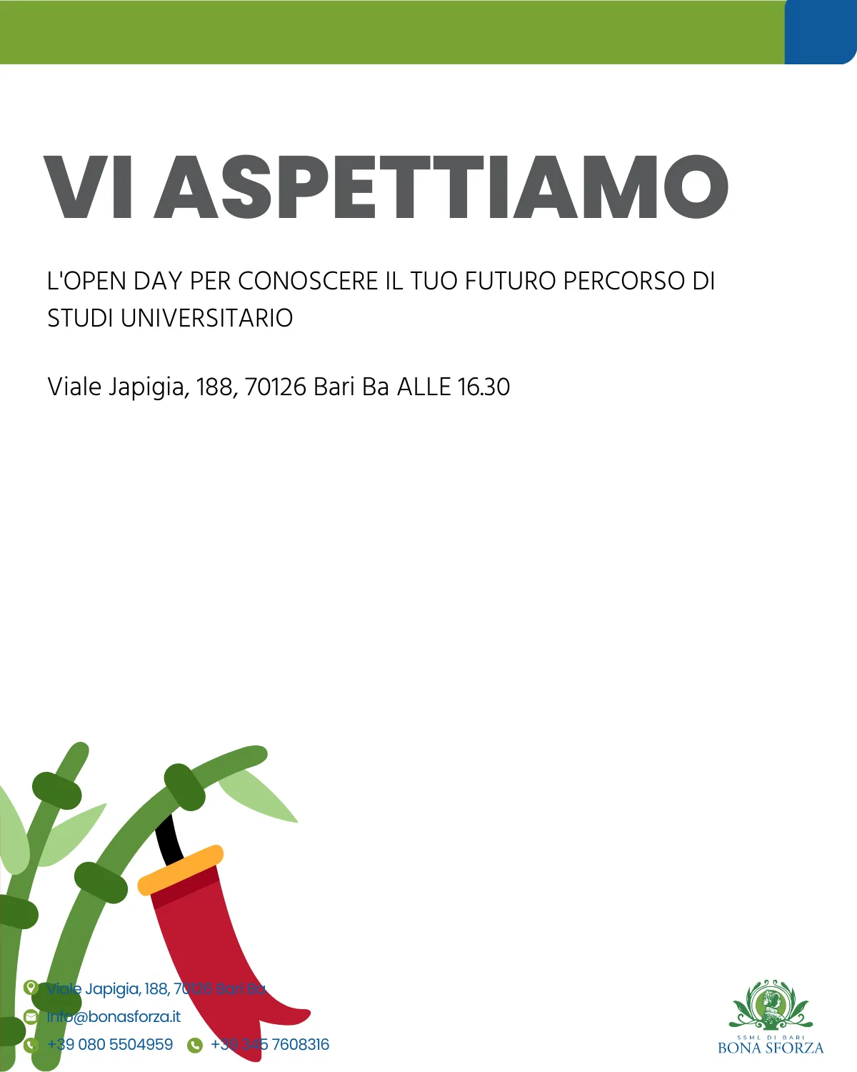 Bona Sforza: invito all'open day