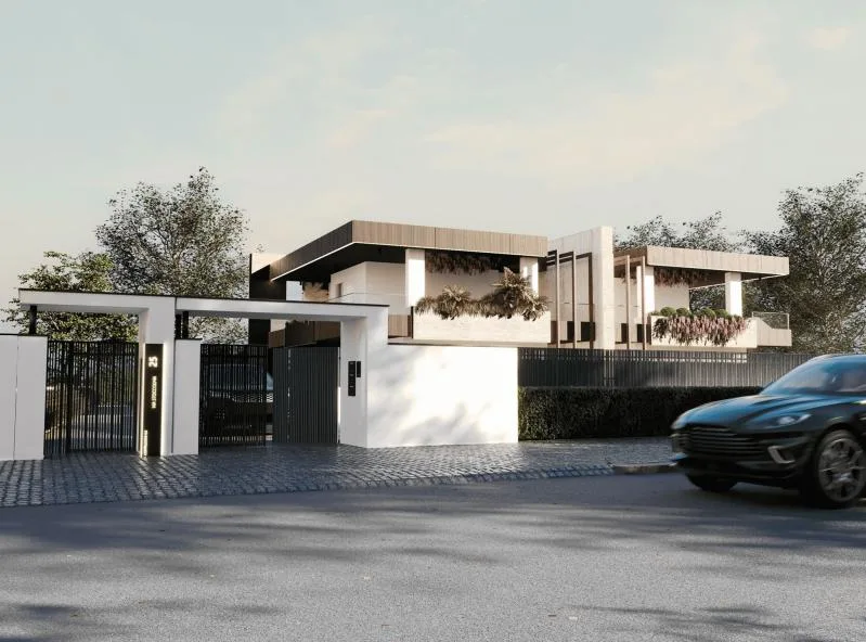 Ville Noha: render dell'ingresso