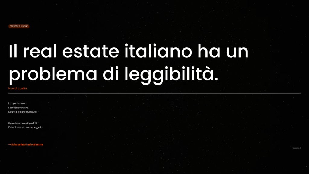 Visual sul problema di leggibilità nel real estate italiano