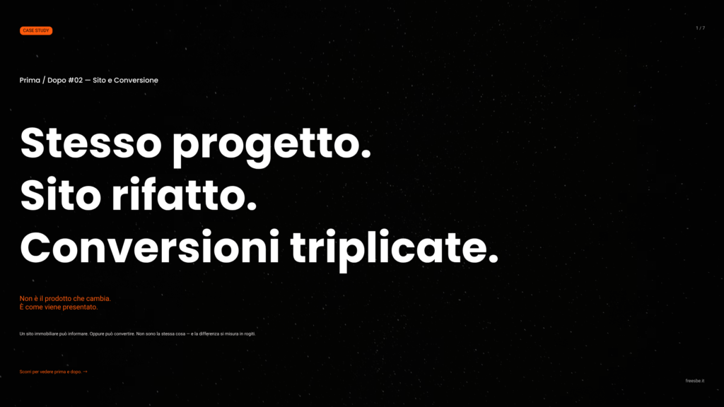 Visual sul rifacimento del sito e sulla crescita delle conversioni