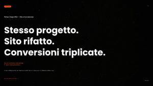 Visual sul rifacimento del sito e sulla crescita delle conversioni