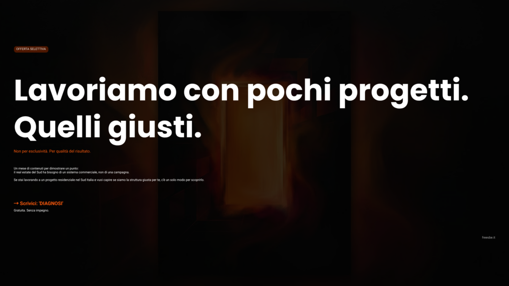 Visual sul focus su pochi progetti ma giusti