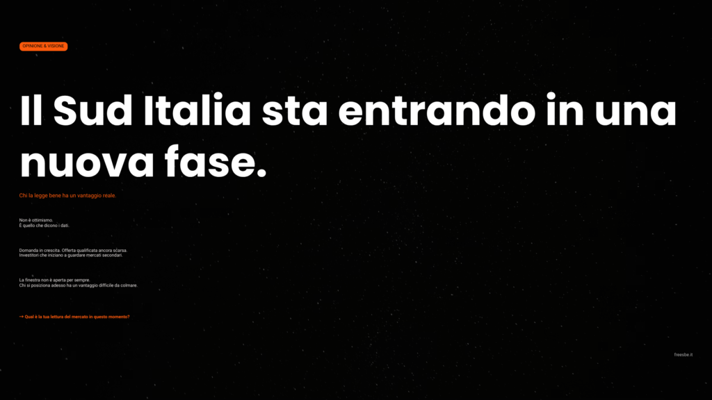 Visual sul cambiamento del Sud Italia